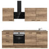 KÜCHENLEERBLOCK 240 cm   in Eiche dunkel  - Eiche dunkel/Schwarz, MODERN, Holzwerkstoff/Metall (240cm) - Nobilia