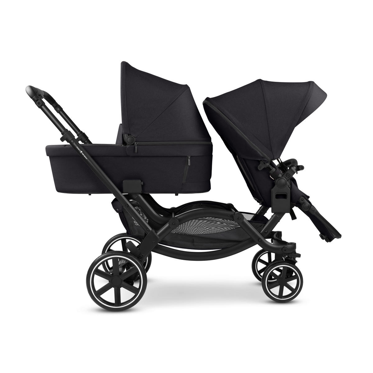 GESCHWISTERWAGEN Zoom 2  - Schwarz, Basics, Textil/Metall (121/60/118cm) - ABC Design