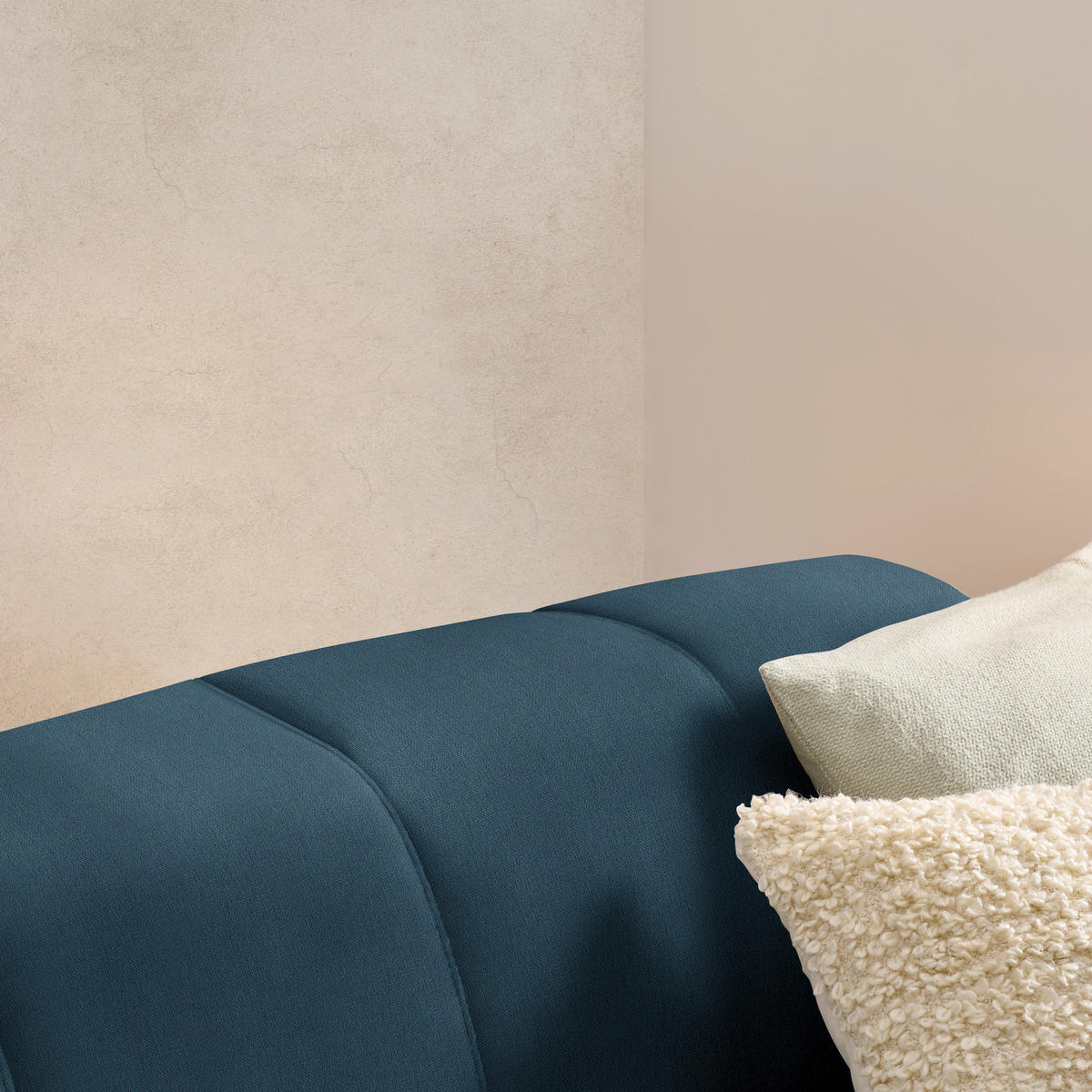 ECKSOFA in Chenille Blau  167/311 cm  - Blau/Schwarz, Design, Textil/Metall (167/311cm) - Xora