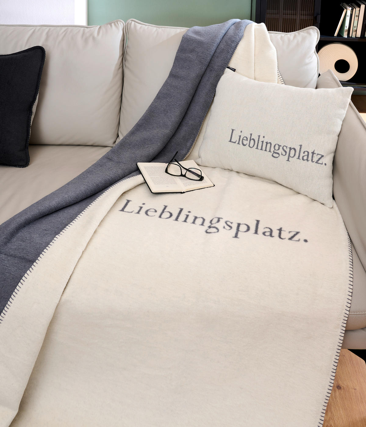 KUSCHELDECKE 150/200 cm  - Anthrazit/Weiß, Design, Textil (150/200cm) - David Fussenegger