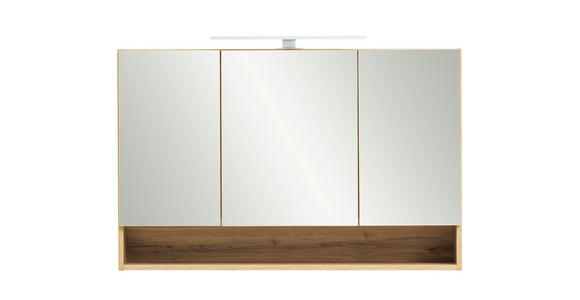SPIEGELSCHRANK 100/64/20 cm  - Chromfarben/Eiche Wotan, Natur, Glas/Holzwerkstoff (100/64/20cm) - Xora