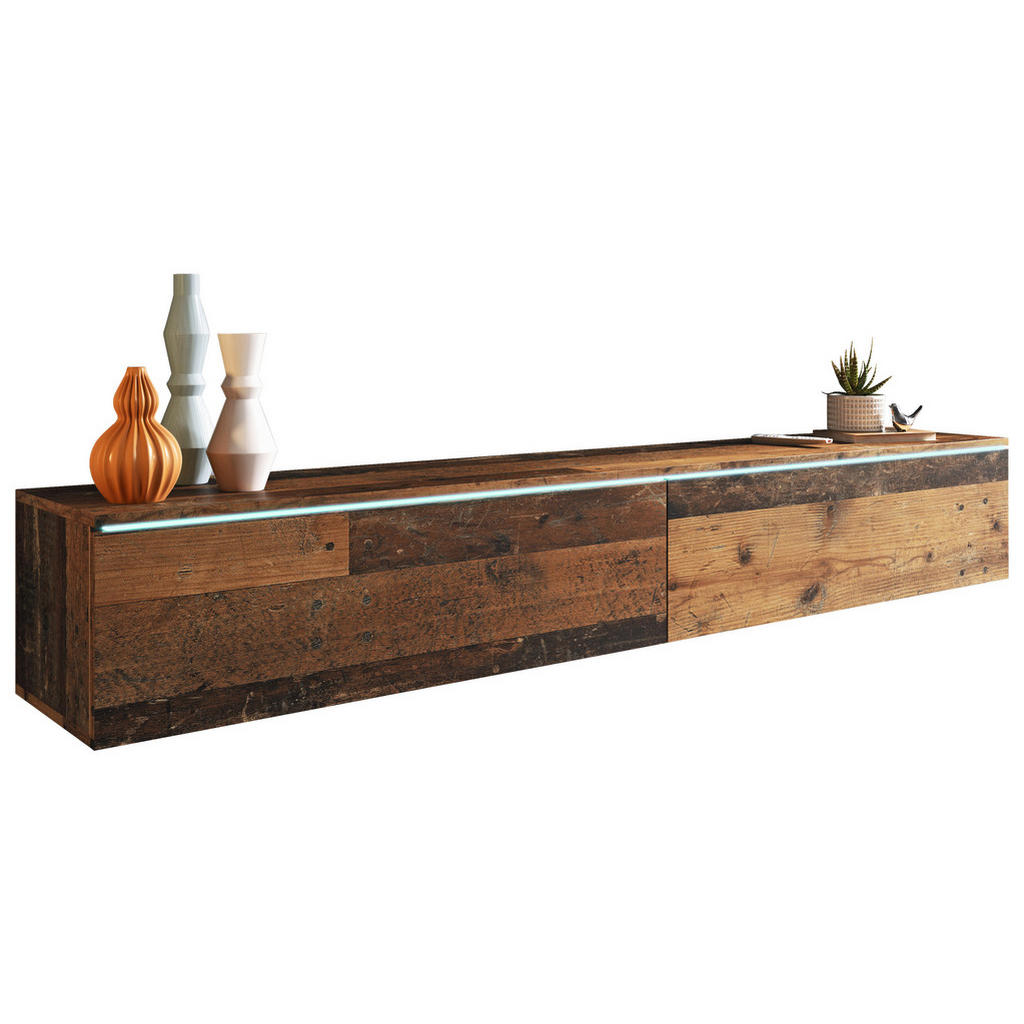 Lowboard B: 180 Cm Eiche Old Vintage Dekor