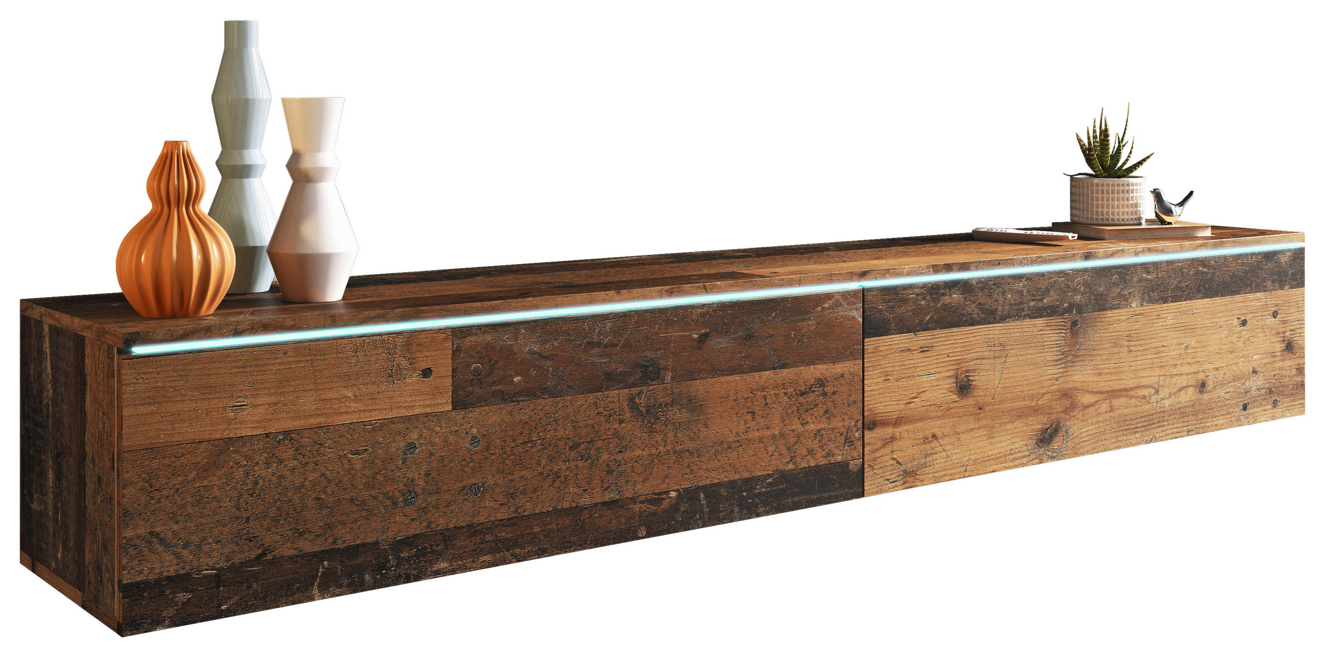 P & B NÍZKÁ KOMODA, barva starého dubu, 180/30/33 cm