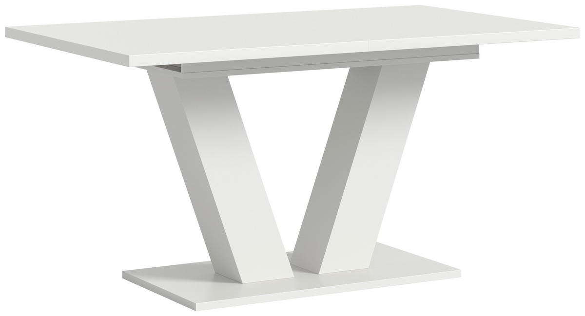 AUSZIEHTISCH Weiß rechteckig  ausziehbar  - Weiß, Trend, Holzwerkstoff (150-190/76/90cm)
