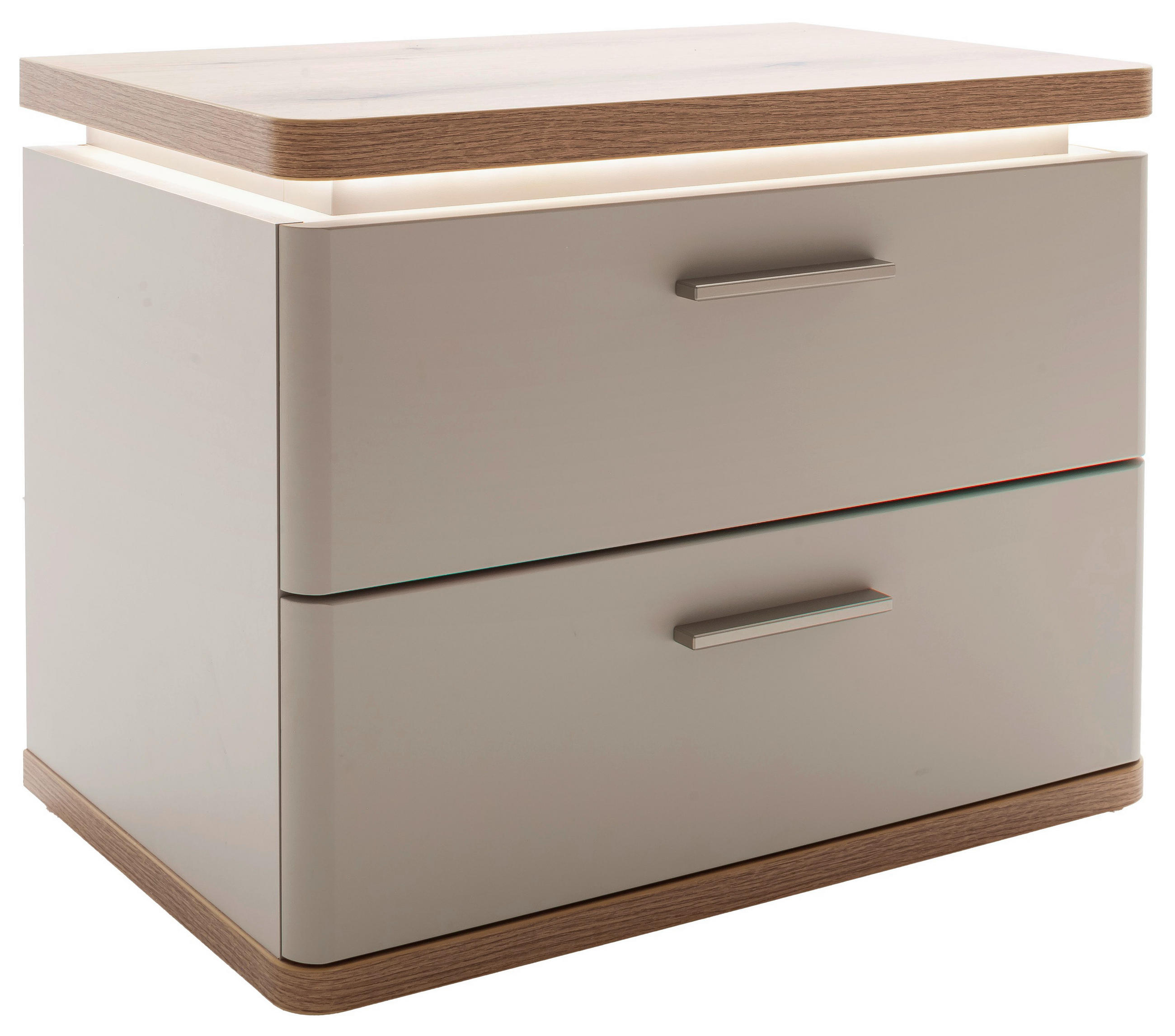 NACHTSCHRANK 60/48/41 cm  - Kaschmir/Eichefarben, Design, Holzwerkstoff/Metall (60/48/41cm) - Venda