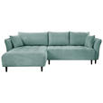 ECKSOFA  in Chenille Mintgrün  - Schwarz/Mintgrün, KONVENTIONELL, Holz/Textil (160/290cm) - Carryhome