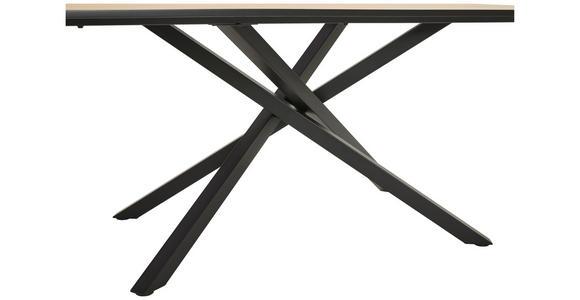ESSTISCH rechteckig Eichefarben - Eichefarben/Schwarz, Design, Holzwerkstoff/Metall (180/90/75cm) - Carryhome