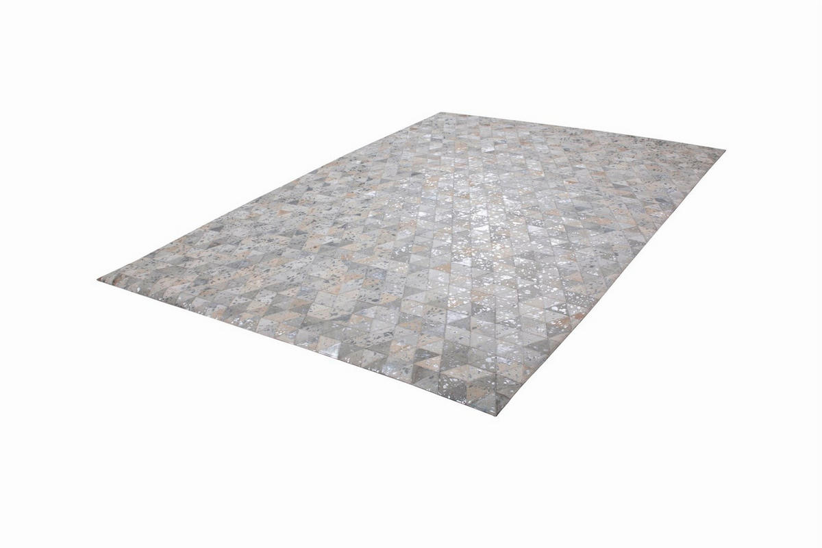 FLACHWEBETEPPICH 80/150 cm Rocket 410 Grau / Silber Grau, Silberfarben  - Silberfarben/Grau, KONVENTIONELL, Leder/Textil (80/150cm)
