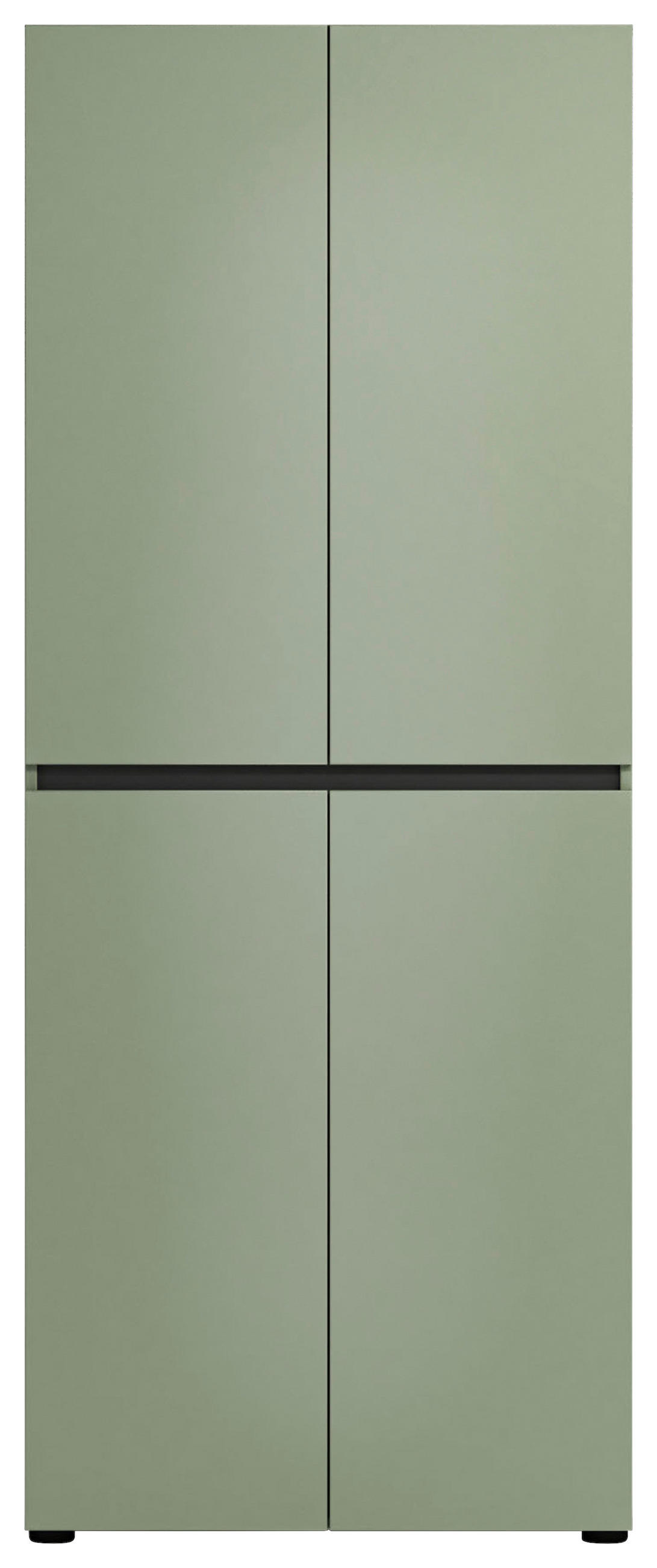 SKRINKA NA TOPÁNKY, zelená, 80/200/34 cm - čierna/zelená, Design, kompozitné drevo/plast (80/200/34cm) - home24