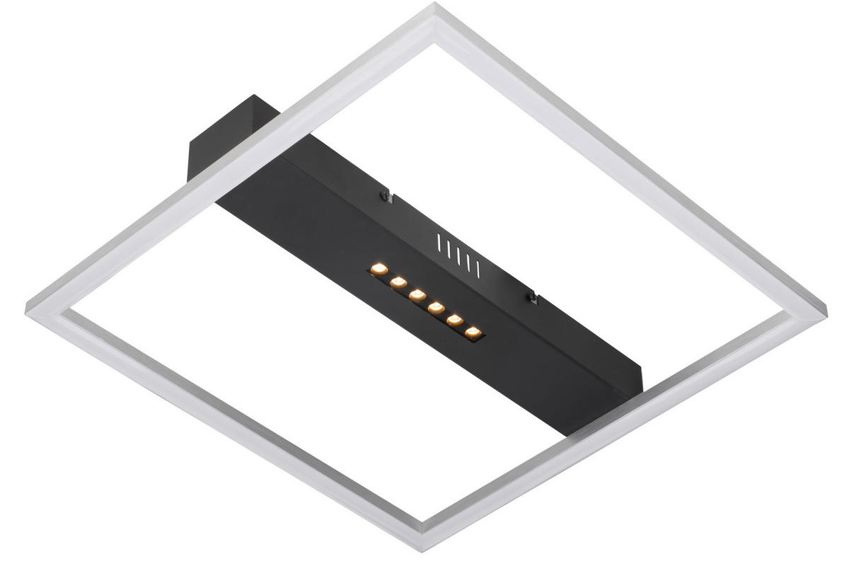 LED-DECKENLEUCHTE 40/40/6 cm   - Schwarz/Alufarben, Basics, Kunststoff/Metall (40/40/6cm) - Novel