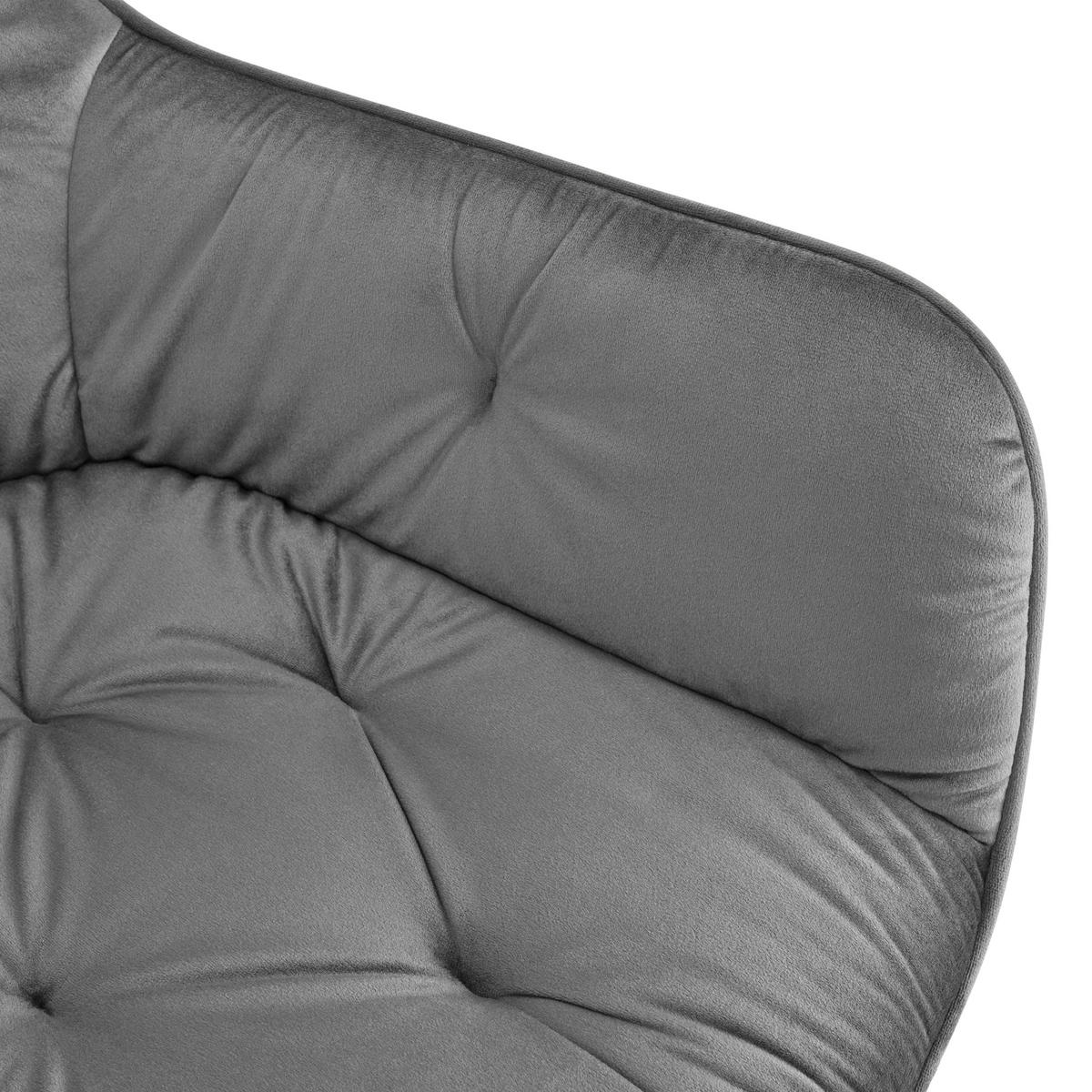 ARMLEHNSTUHL  in Eisen Samt  - Dunkelgrau/Schwarz, LIFESTYLE, Holz/Textil (61/82/62cm) - Livetastic