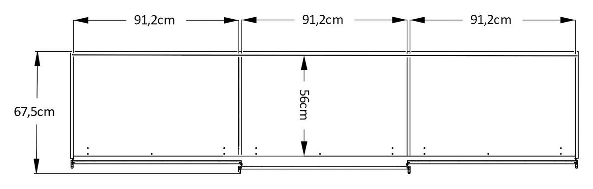 SCHWEBETÜRENSCHRANK in Weiss  - Chromfarben/Weiss, Design, Glas/Holzwerkstoff (280/222/68cm) - Moderano