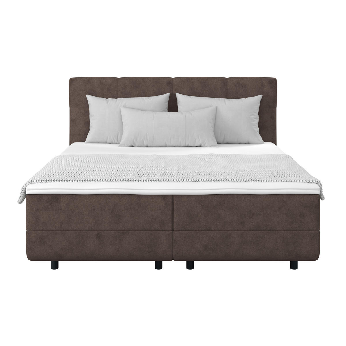 POLSTERBETT Bettkasten, Topper 180/200 cm  in Schlammfarben  - Schlammfarben/Schwarz, MODERN, Kunststoff/Textil (180/200cm) - MID.YOU
