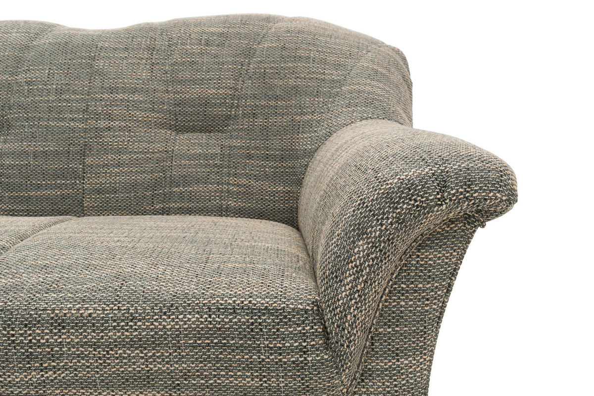 ECKSOFA Grau, Weiß Webstoff  - Schwarz/Weiß, KONVENTIONELL, Kunststoff/Textil (180/243cm) - MID.YOU