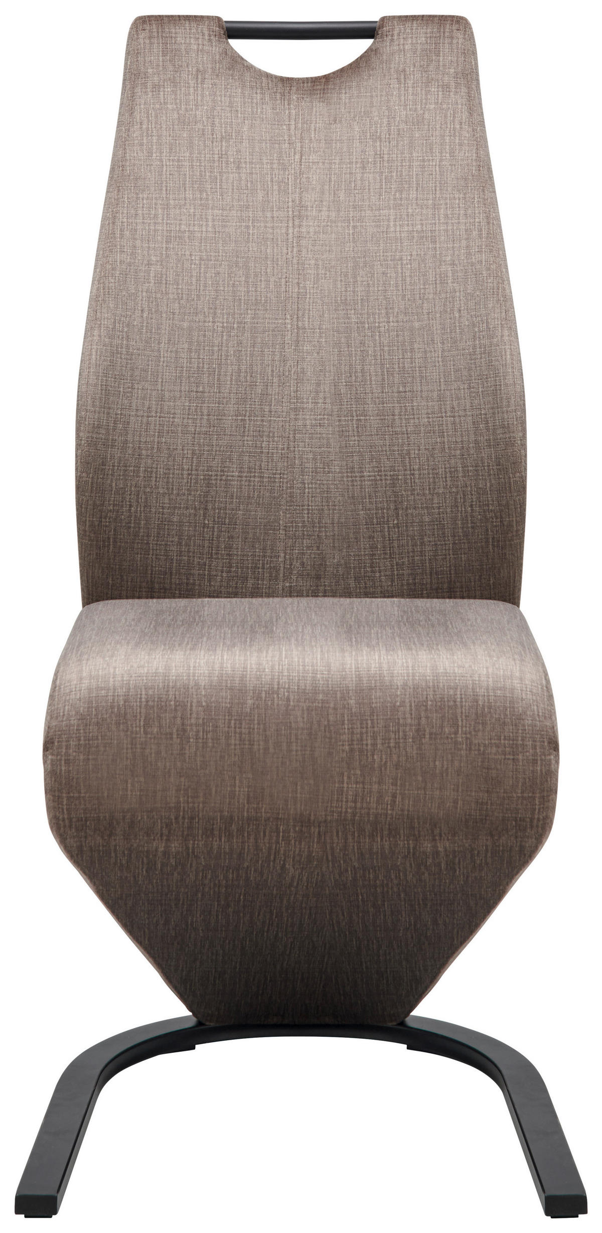 SCHWINGSTUHL  in Eisen Webstoff  - Taupe/Schwarz, LIFESTYLE, Textil/Metall (44/105/65cm) - MID.YOU