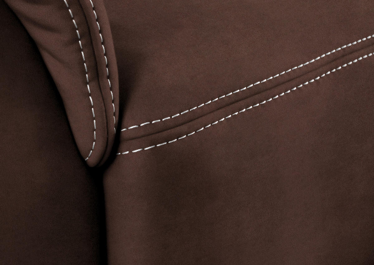 3-SITZER-SOFA Mikrofaser Braun  - Beige/Alufarben, Konventionell, Textil/Metall (198/100/89cm) - Beldomo Comfort