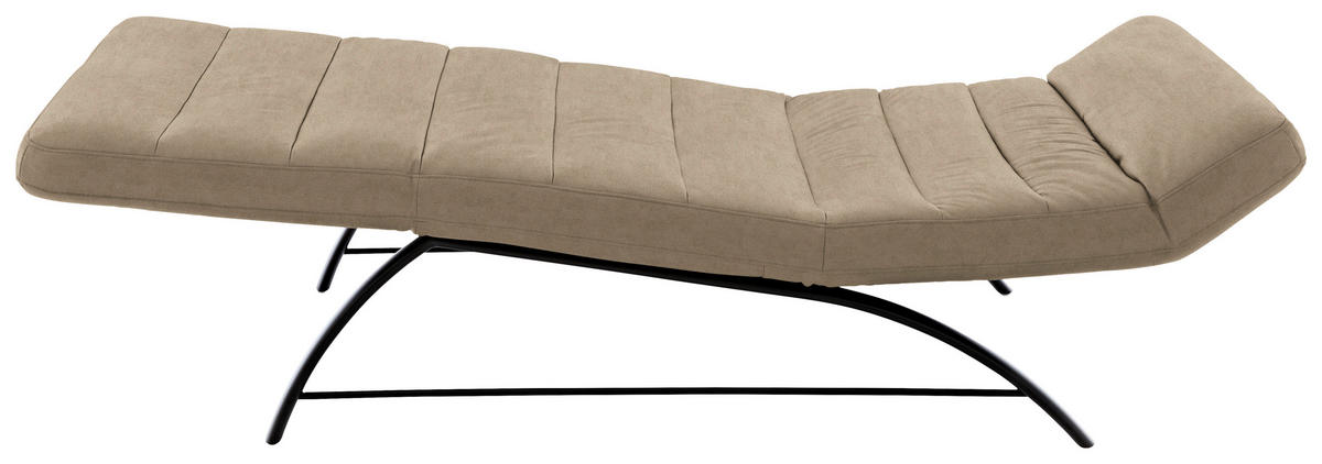 RELAXLIEGE Mikrofaser Taupe  - Taupe/Schwarz, Design, Textil/Metall (95/91/170cm) - Chilliano