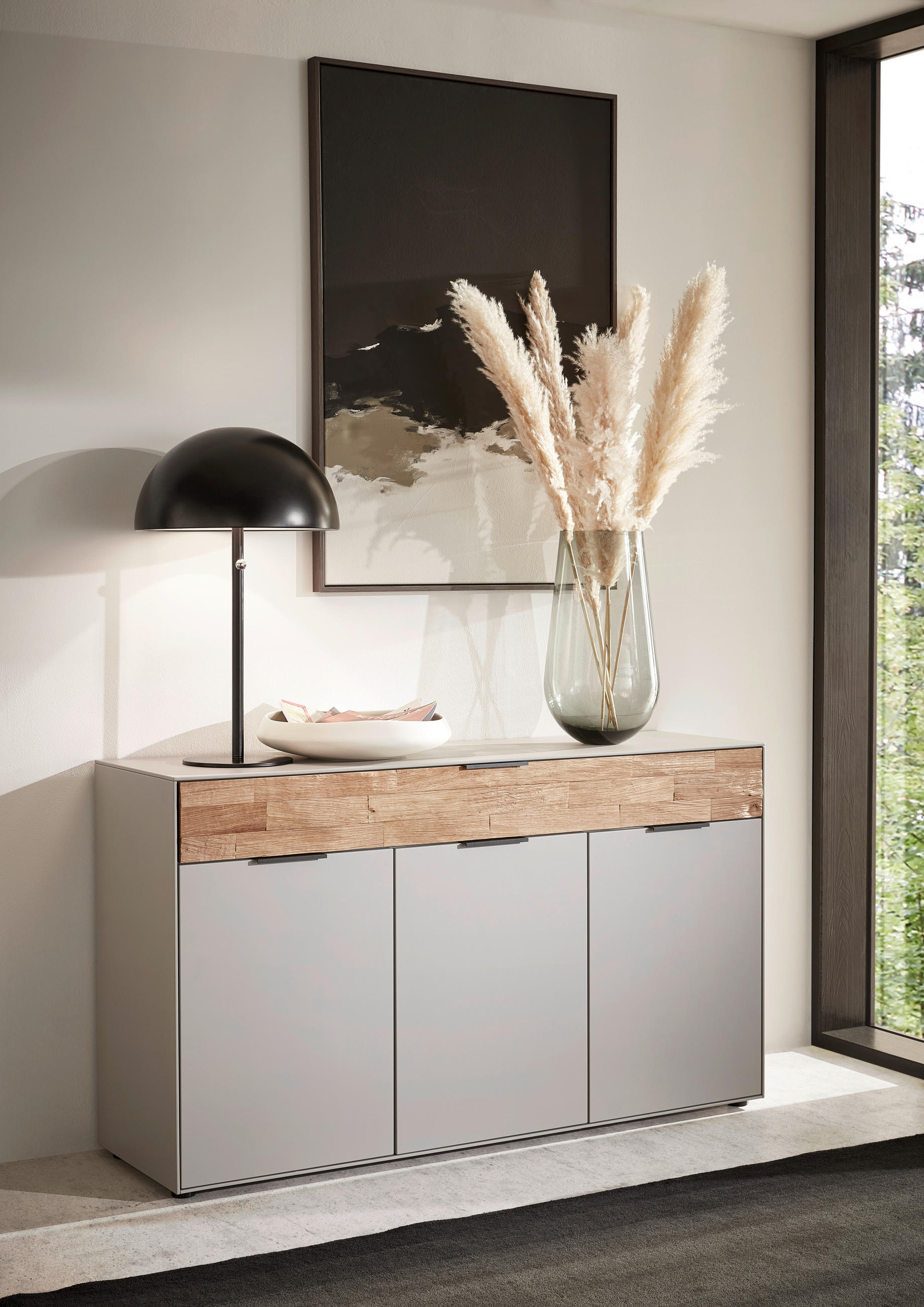 SIDEBOARD  in 151,9/87,9/45,2 cm  - Wildeiche/Hellgrau, Design, Holz/Holzwerkstoff (151,9/87,9/45,2cm) - Dieter Knoll