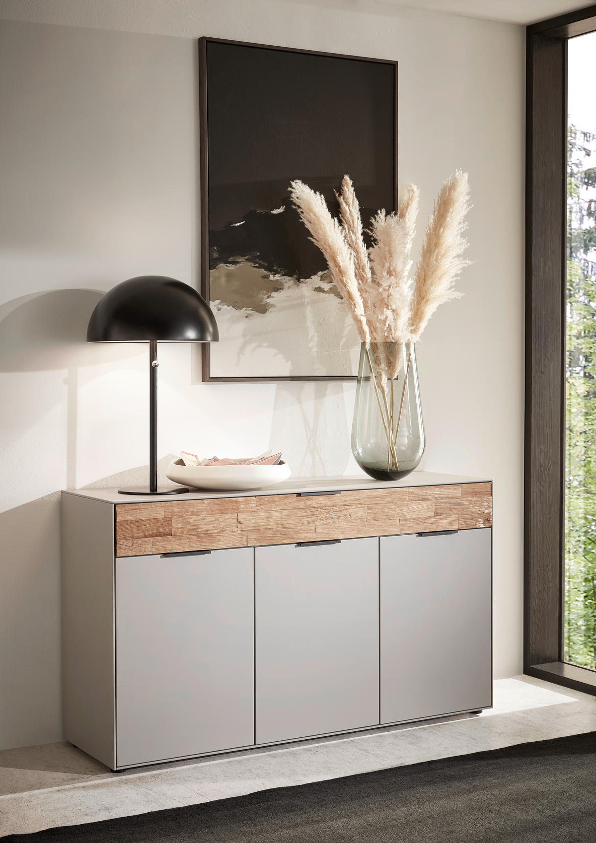 SIDEBOARD  in 151,9/87,9/45,2 cm  - Wildeiche/Hellgrau, Design, Holz/Holzwerkstoff (151,9/87,9/45,2cm) - Dieter Knoll