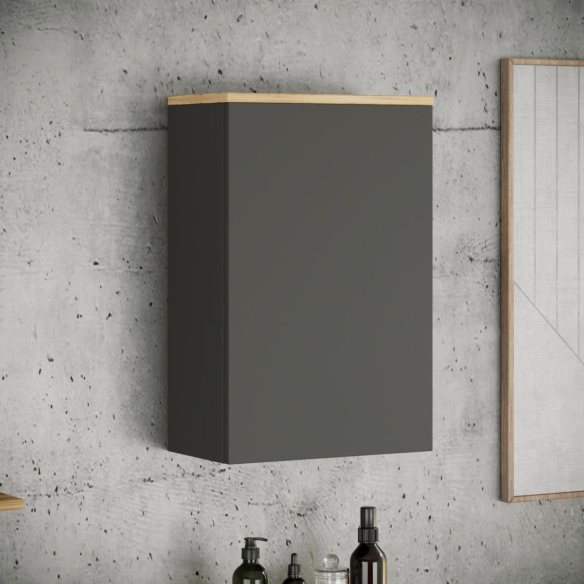 HÄNGESCHRANK 40/59/22 cm  - Honigeiche/Anthrazit, Trend, Holzwerkstoff (40/59/22cm) - MID.YOU