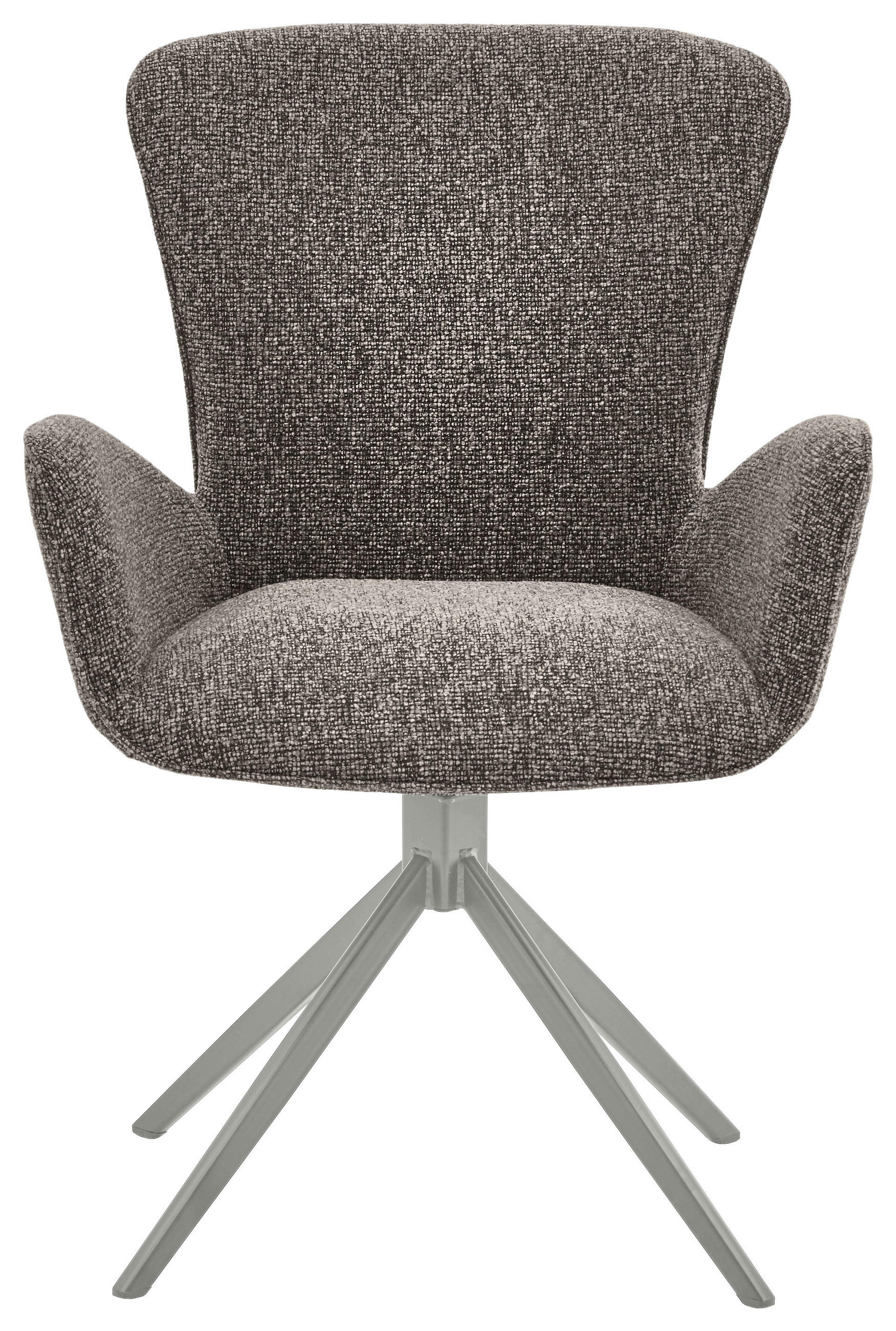 ARMLEHNSTUHL  in Eisen Jacquard, Flachgewebe  - Graubraun/Grau, Design, Textil/Metall (63/92/63cm) - Valdera
