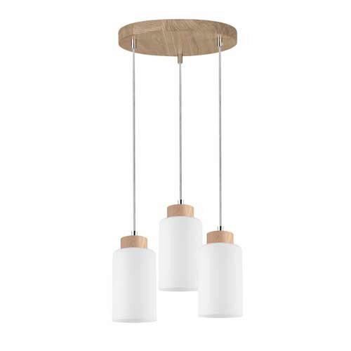 HÄNGELEUCHTE Bosco 30/110 cm   - Weiß, Basics, Glas/Holz (30/110cm)
