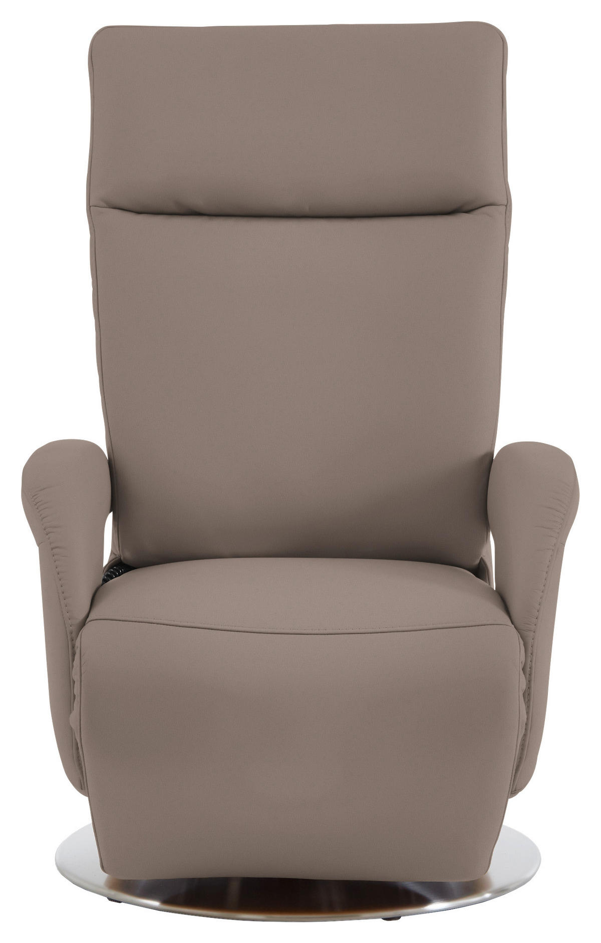 RELAXSESSEL in Leder Fango  - Edelstahlfarben/Fango, Design, Leder/Metall (70/108/80cm) - Cantus