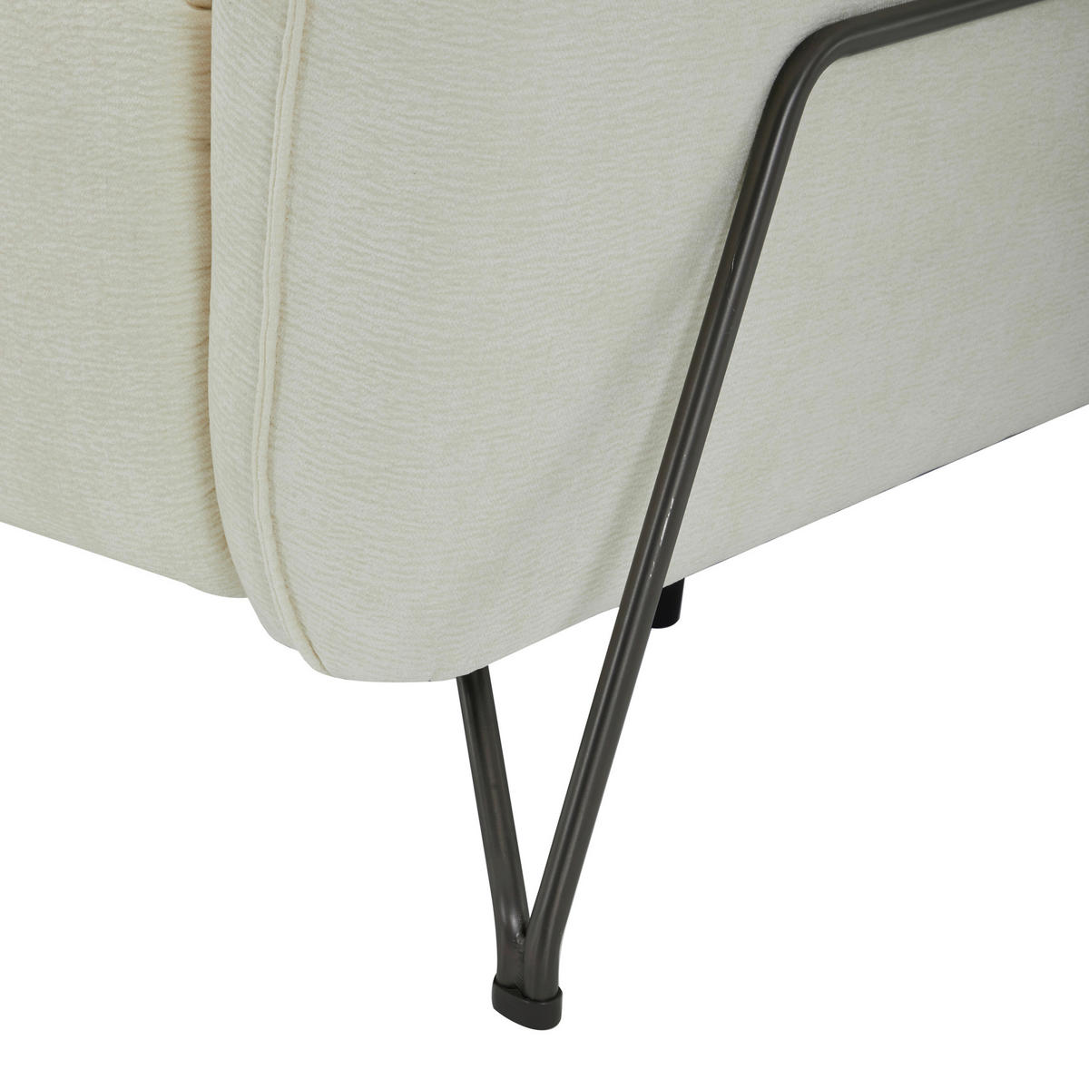 KÉTÜLÉSES KANAPÉ textil krémszínű  - krémszínű/fekete, Lifestyle, textil/fém (164/83/107/111cm) - Livetastic