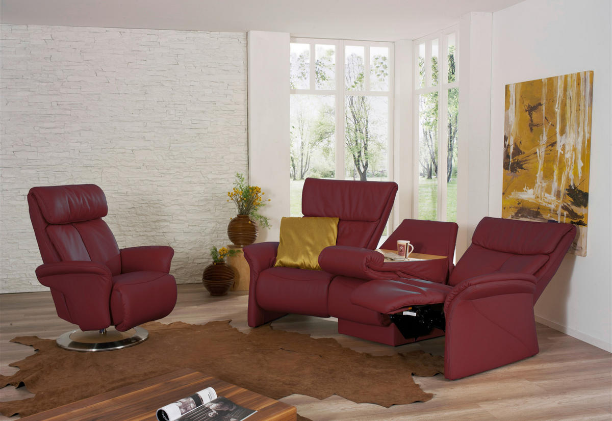 TRAPEZSOFA in Echtleder Gelb  - Gelb/Naturfarben, KONVENTIONELL, Leder/Holz (208/107/103cm) - Himolla Komfortklass