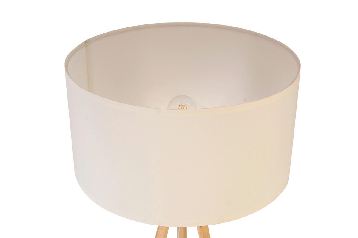 STOJACÍ LAMPA, 45/153 cm  - bílá/barvy ořechu, Trend, dřevo/textil (45/153cm) - Novel