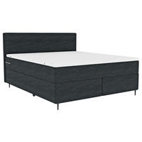 BOXSPRINGBETT 180/200 cm  in Anthrazit  - Anthrazit/Schwarz, Konventionell, Textil/Metall (180/200cm) - Carryhome