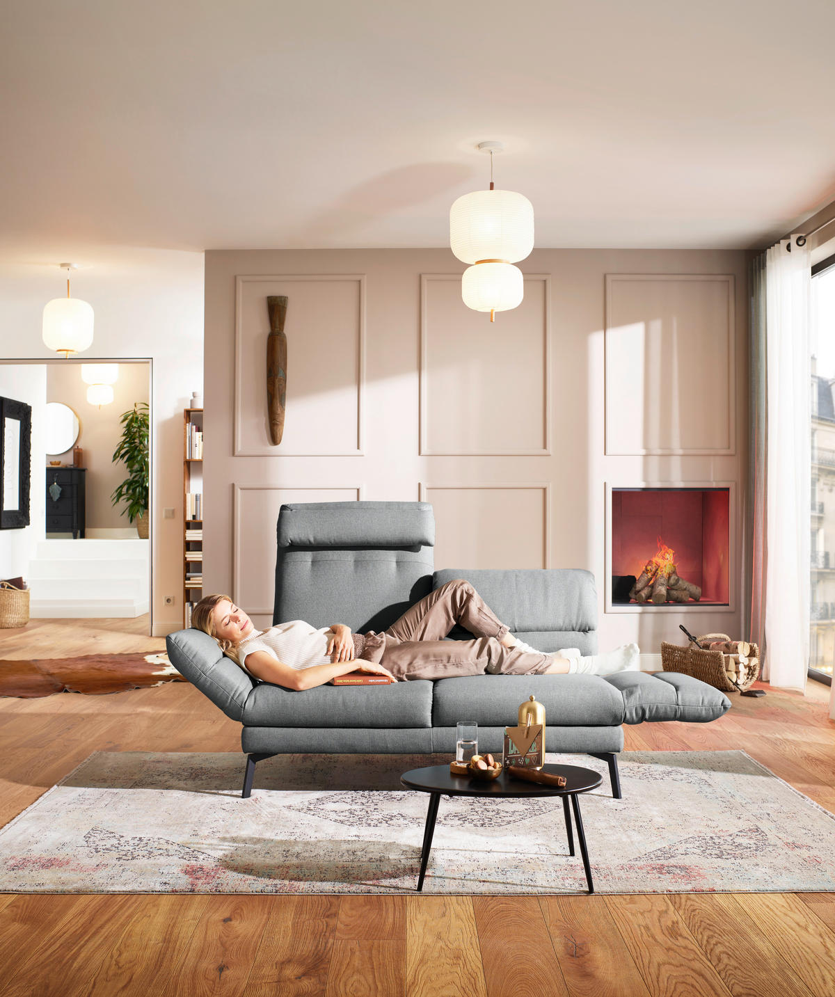 2-SITZER-SOFA Flachgewebe Grau  - Schwarz/Grau, Design, Textil/Metall (178-226/83-113/96-177cm) - Dieter Knoll