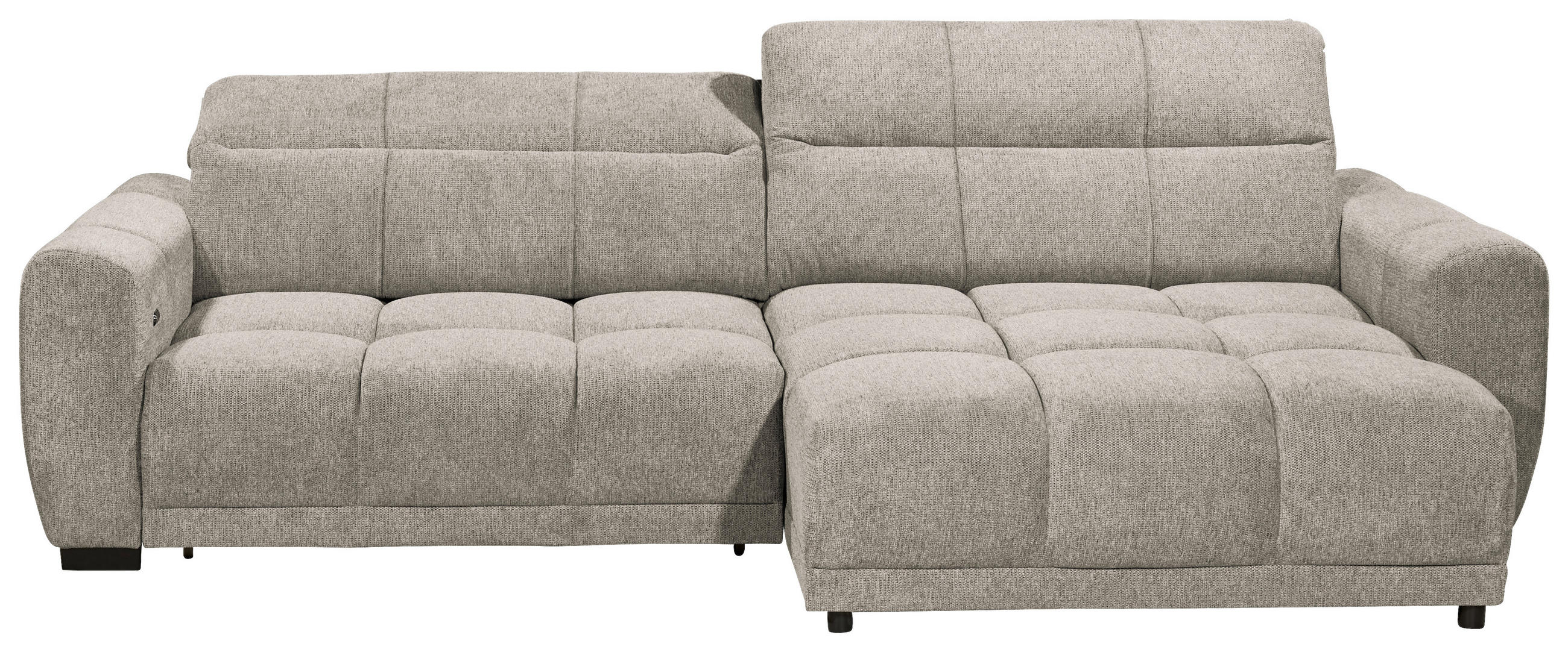 ECKSOFA Mikrofaser Sandfarben  - Sandfarben/Schwarz, Basics, Kunststoff/Textil (297/170cm) - Livetastic