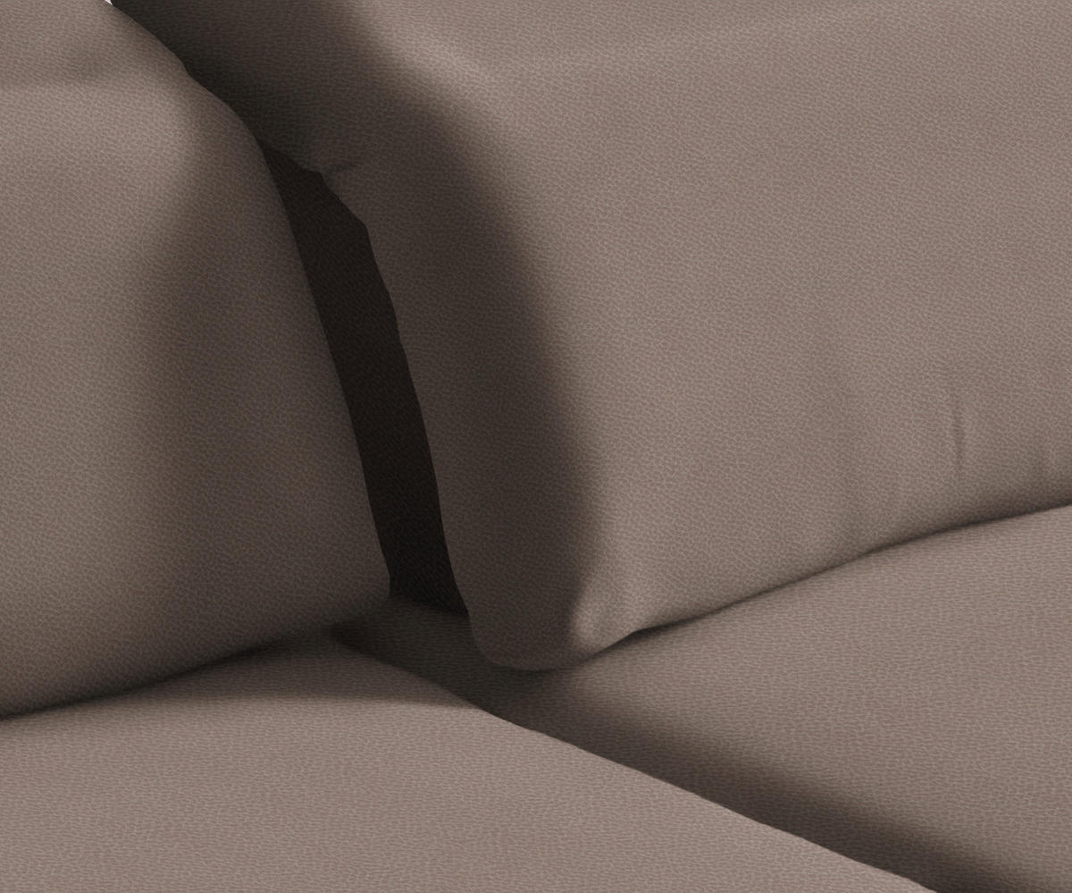 ECKSOFA in Flachgewebe Hellbraun  - Hellbraun/Schwarz, Design, Textil/Metall (289/180cm) - Stylife