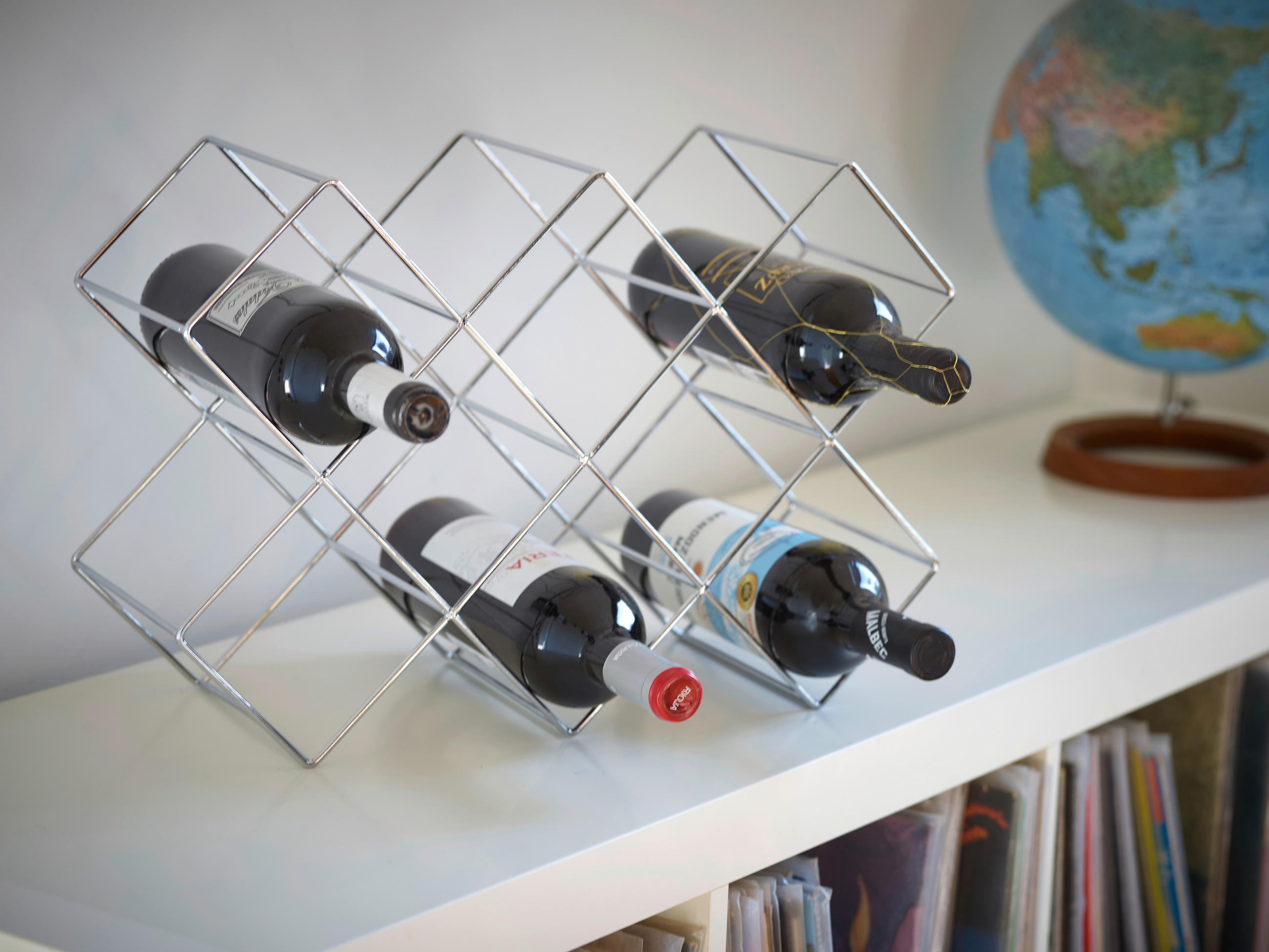 WEINREGAL  46/16,6/31 cm  - Silberfarben, Basics, Metall (46/16,6/31cm) - Echtwerk
