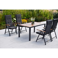 GARTENTISCHGRUPPE  - Graphitfarben/Naturfarben, KONVENTIONELL, Textil/Metall - Gardenson