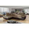 ECKSOFA in Textilgeflecht Braun, Dunkelbraun  203/272 cm  - Chromfarben/Dunkelbraun, Design, Textil/Metall (203/272cm) - MID.YOU