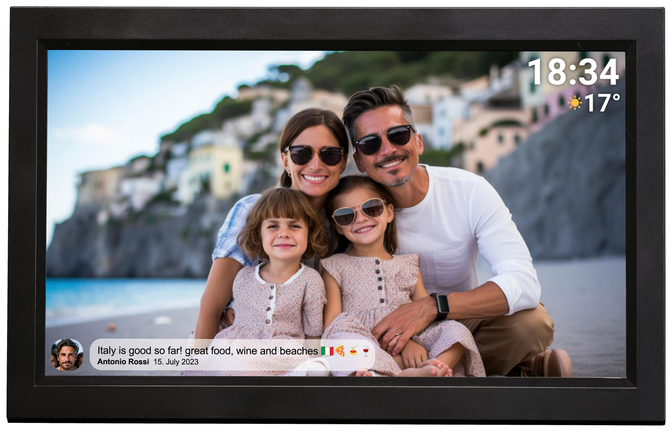 DIGITALER BILDERRAHMEN - Schwarz, Design, Kunststoff (39/24,4/2,7cm) - DENVER