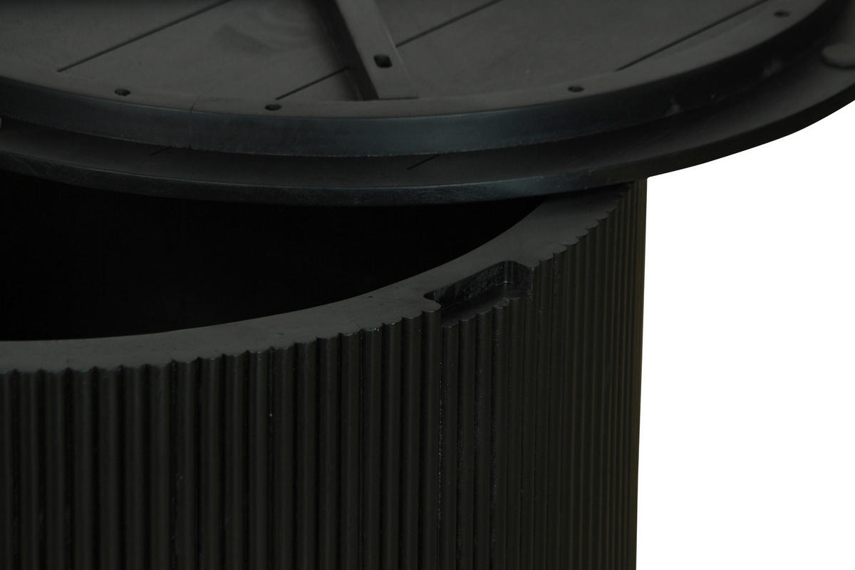 COUCHTISCH Mangoholz massiv rund Schwarz  - Schwarz, Design, Holz (80/36/80cm) - MID.YOU