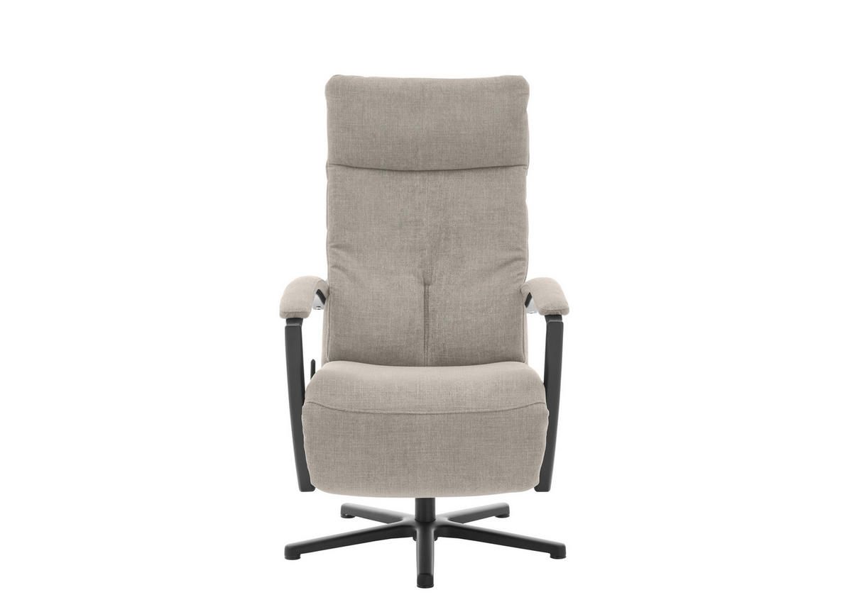 RELAXSESSEL in Textil Beige  - Beige/Schwarz, Design, Textil/Metall (76/110/83cm) - Beldomo Speed