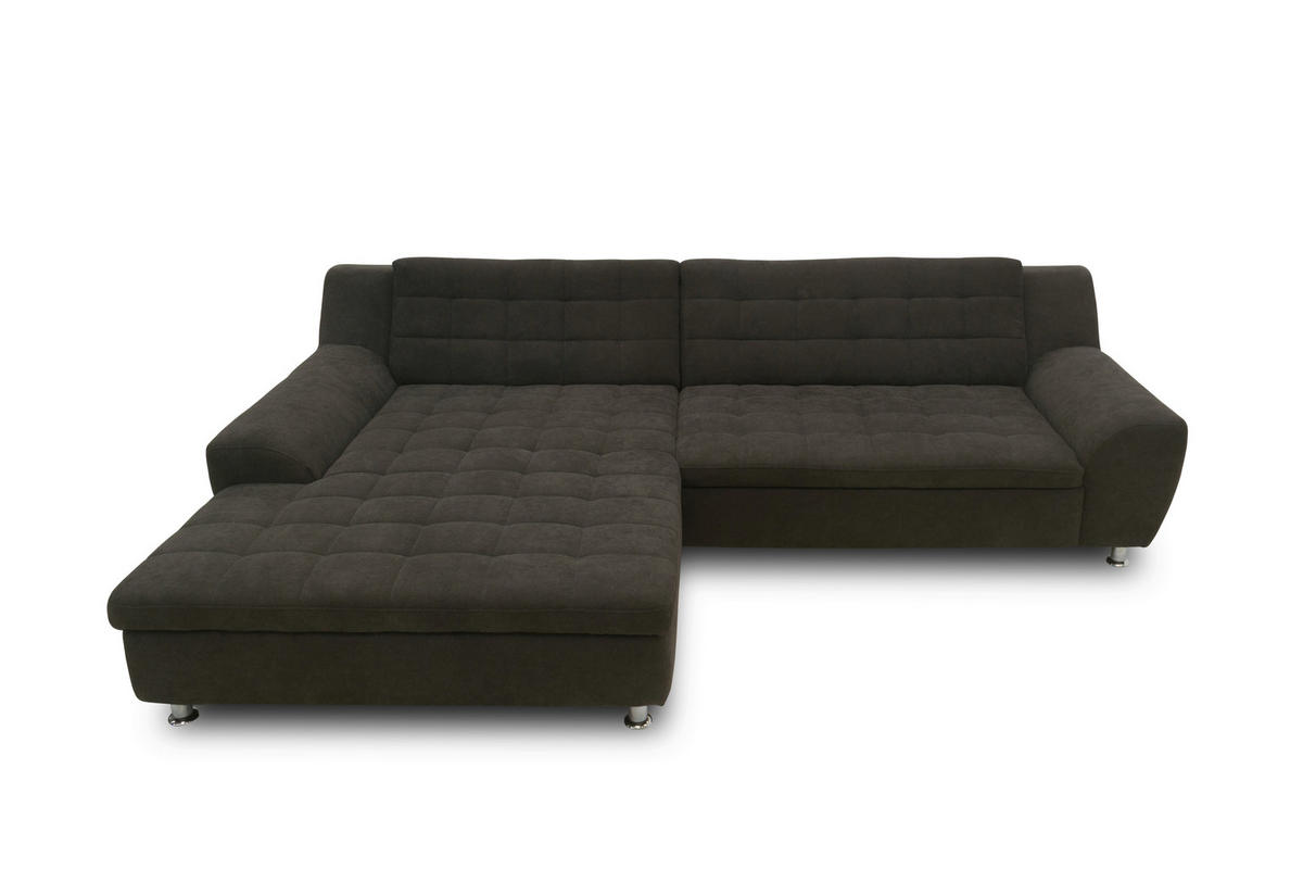 ECKSCHLAFSOFA MORTON Mikrofaser  - Chromfarben/Schwarz, MODERN, Textil/Metall (304/200/84cm) - MID.YOU