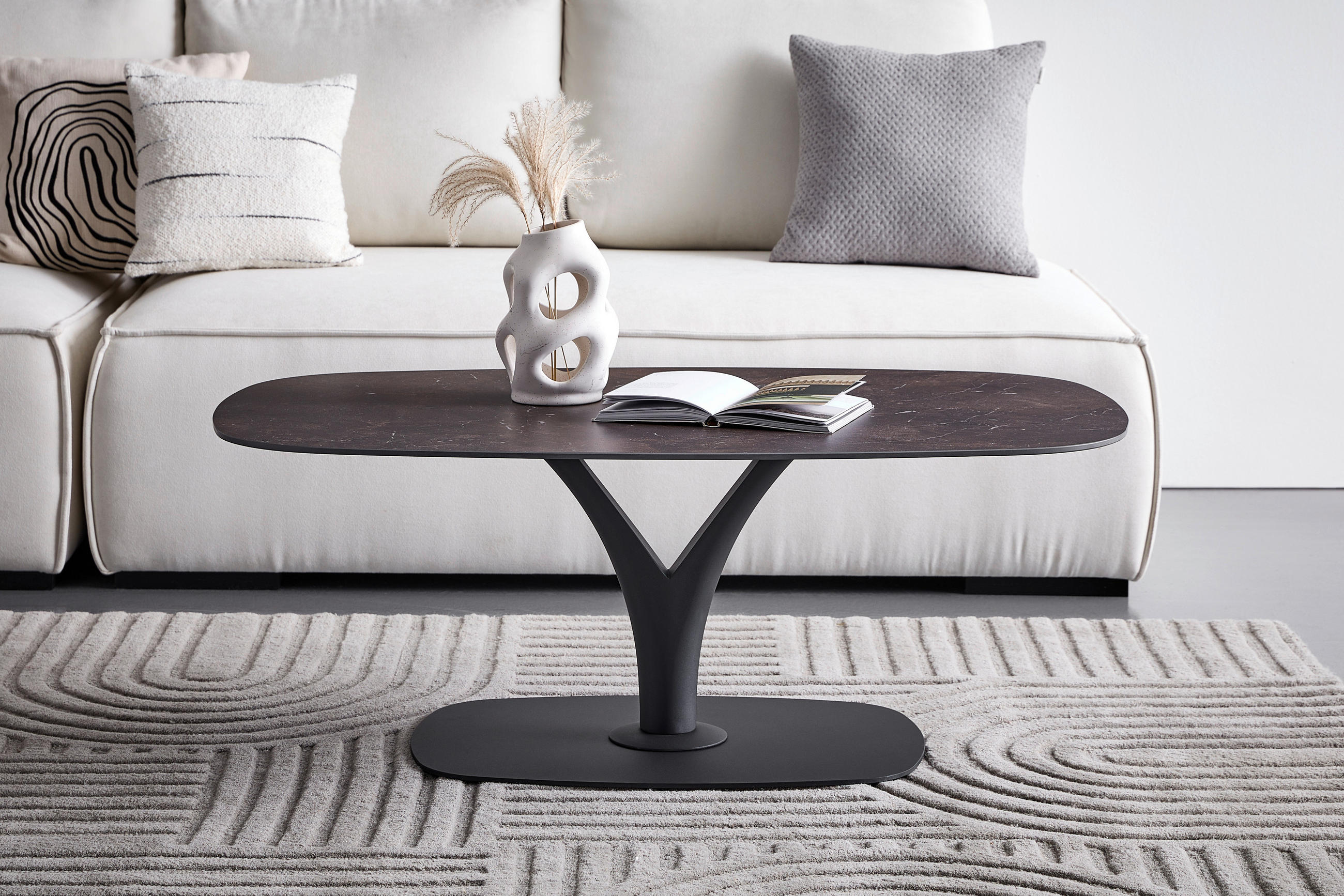 COUCHTISCH 115/70/42 cm Anthrazit, Dunkelbraun  - Anthrazit/Dunkelbraun, Design, Keramik/Metall (115/70/42cm) - Dieter Knoll