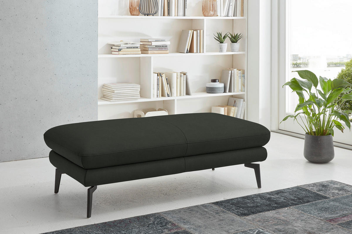 2,5-SITZER in Echtleder Dunkelgrün  - Dunkelgrün/Schwarz, Design, Leder/Metall (196/86/104cm) - Dieter Knoll