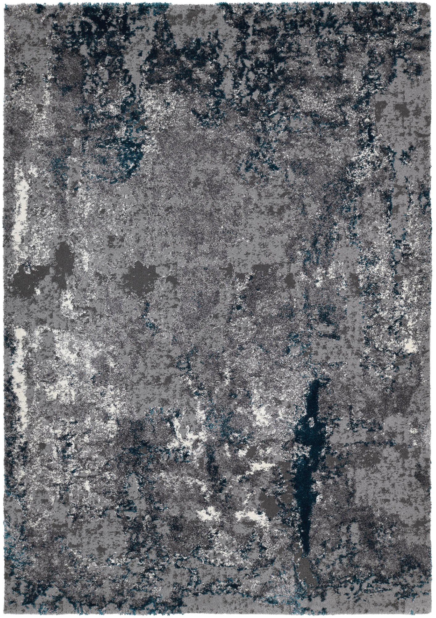 VINTAGE-TEPPICH 65/130 cm Timeline Quantum Grau, Petrol  - Petrol/Grau, Design, Textil (65/130cm) - Novel