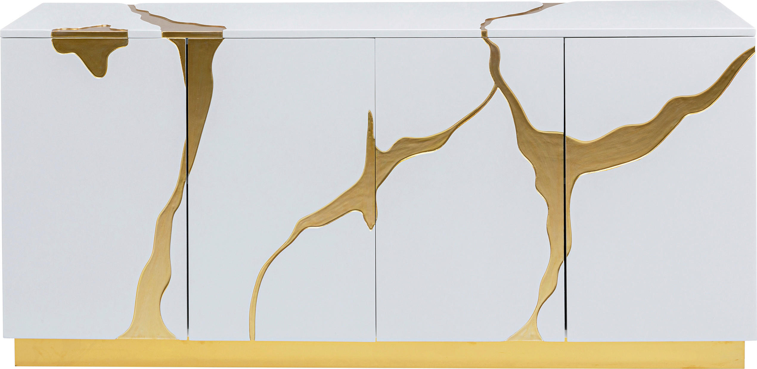 SIDEBOARD  in 165/80/46 cm  - Goldfarben/Weiß, Design, Holzwerkstoff/Metall (165/80/46cm) - Kare-Design