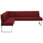ECKBANK 174/253 cm Mikrofaser Chromfarben, Bordeaux Metall   - Chromfarben/Bordeaux, Design, Textil/Metall (174/253cm) - Novel