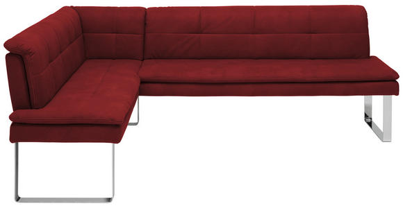 ECKBANK 174/213 cm Mikrofaser Chromfarben, Bordeaux Metall   - Chromfarben/Bordeaux, Design, Textil/Metall (174/213cm) - Novel