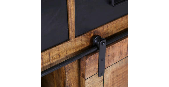 SIDEBOARD in 195/85/45 cm - Schwarz/Naturfarben, ROMANTIK / LANDHAUS, Holz/Metall (195/85/45cm) - Landscape