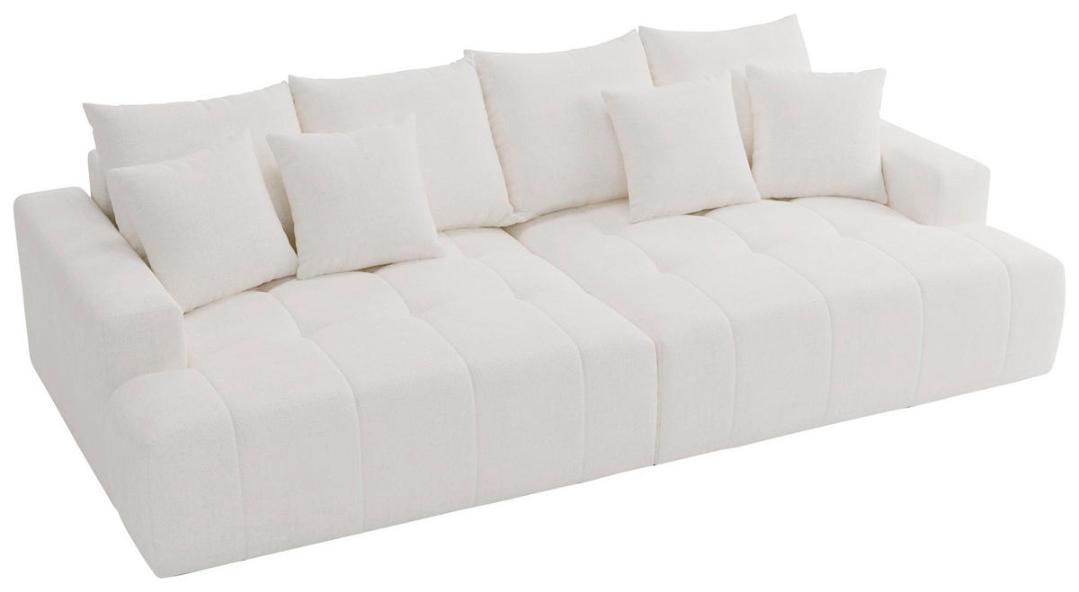 BIGSOFA Chenille Elfenbein  - Elfenbein/Schwarz, Design, Kunststoff/Textil (270cm) - Livetastic