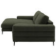 ECKSOFA  in Flachgewebe Dunkelgrün Rücken echt  177/253 cm  - Dunkelgrün/Schwarz, Design, Textil/Metall (177/253cm) - Dieter Knoll